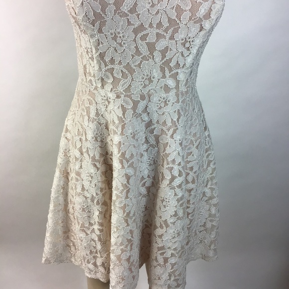 speechless Cream Nude Lace Skater Dress Size Med - Picture 3 of 8